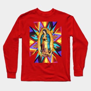 Our Lady of Guadalupe Tilma Mexican Virgin Mary Saint Mexico Catholic colorful Long Sleeve T-Shirt